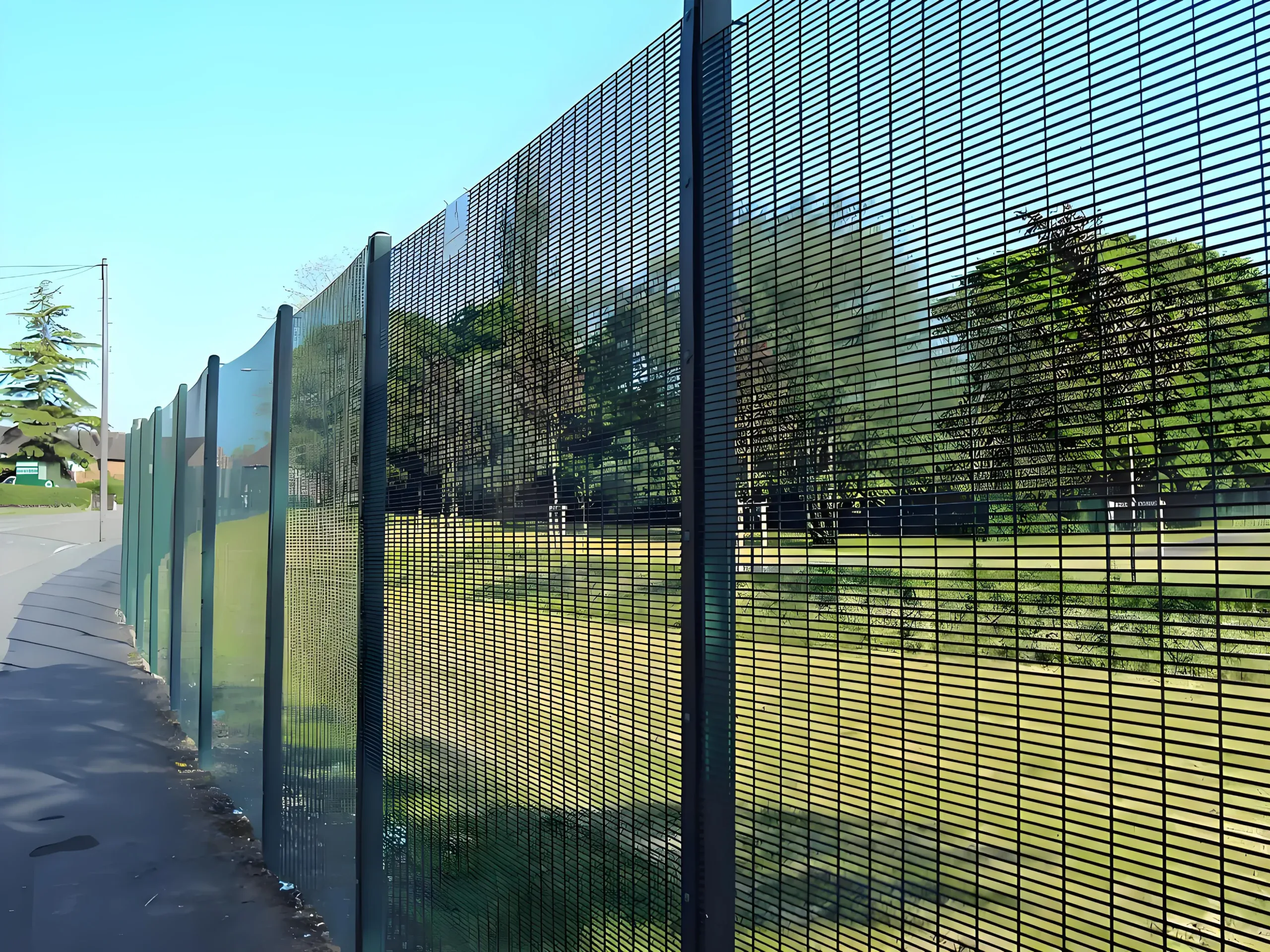 358 anti-climb fence installed around an industrial perimeter